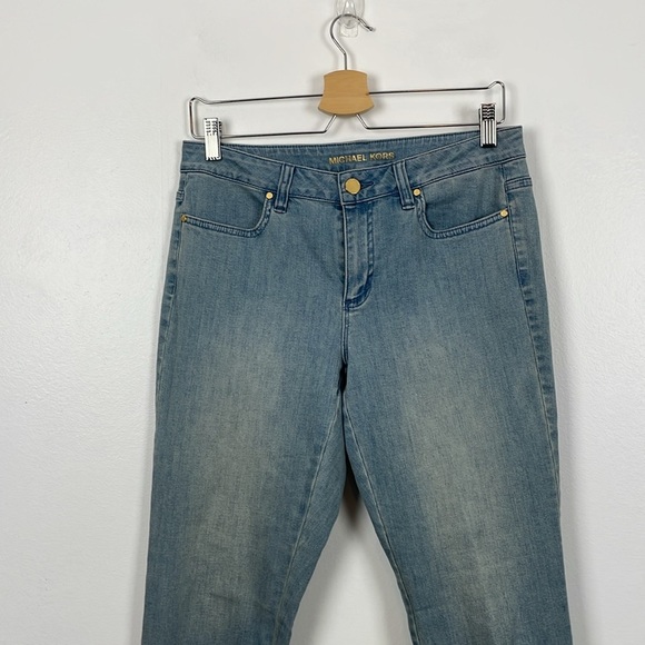 Michael Kors Blue Jeans Womens 6 Lace Up Ankle 4 Pockets Skinny Relaxed Pants - Picture 3 of 9